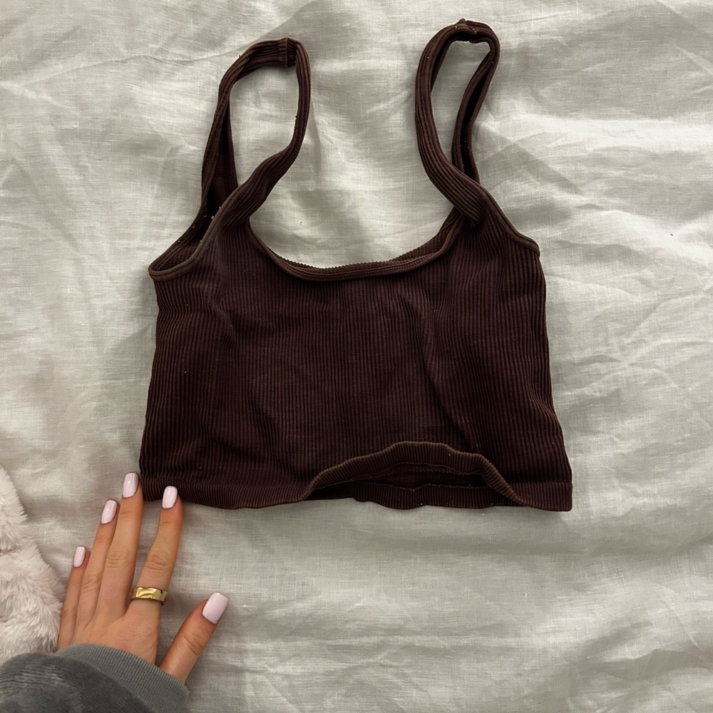 FP Movement by Free People purple Happiness Runs square neck top